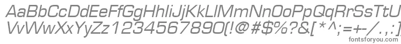 フォントPalindromeSsiItalic – 白い背景に灰色の文字