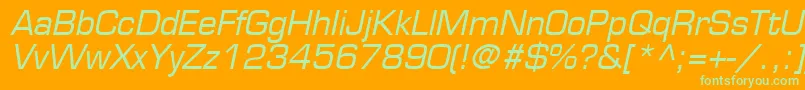 Fonte PalindromeSsiItalic – fontes verdes em um fundo laranja