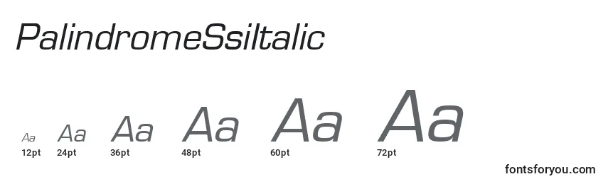 Größen der Schriftart PalindromeSsiItalic