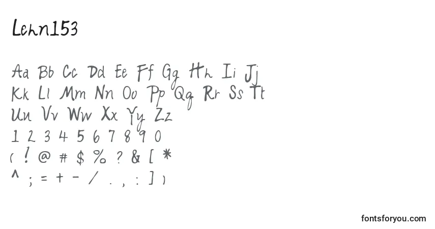 A fonte Lehn153 – alfabeto, números, caracteres especiais