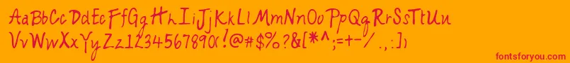 Lehn153 Font – Red Fonts on Orange Background