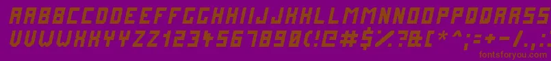 Fonte FuturemillenniumItalic – fontes marrons em um fundo roxo