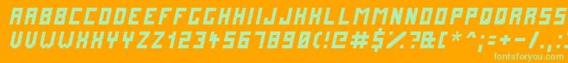 フォントFuturemillenniumItalic – オレンジの背景に緑のフォント