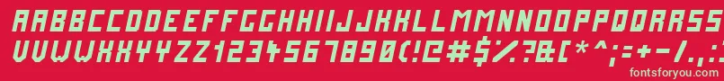 FuturemillenniumItalic Font – Green Fonts on Red Background