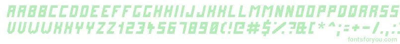 Fonte FuturemillenniumItalic – fontes verdes em um fundo branco