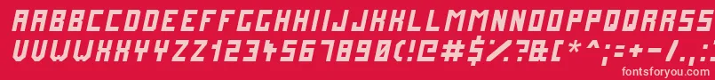 FuturemillenniumItalic Font – Pink Fonts on Red Background