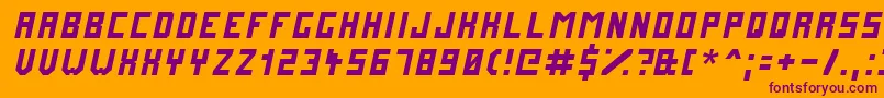 FuturemillenniumItalic Font – Purple Fonts on Orange Background