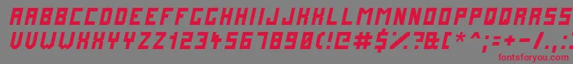 フォントFuturemillenniumItalic – 赤い文字の灰色の背景