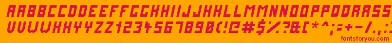 FuturemillenniumItalic Font – Red Fonts on Orange Background