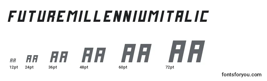 Размеры шрифта FuturemillenniumItalic