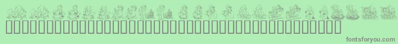 KrHolidayTeddiesThree-Schriftart – Graue Schriften auf grünem Hintergrund