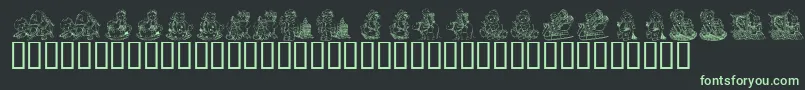 KrHolidayTeddiesThree-Schriftart – Grüne Schriften auf schwarzem Hintergrund