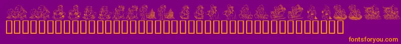 Lisätietoja KrHolidayTeddiesThree-fontista KrHolidayTeddiesThree-fontti – oranssit fontit violetilla taustalla