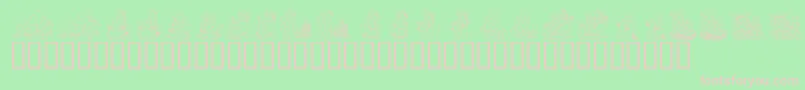 KrHolidayTeddiesThree Font – Pink Fonts on Green Background