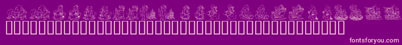 KrHolidayTeddiesThree Font – Pink Fonts on Purple Background