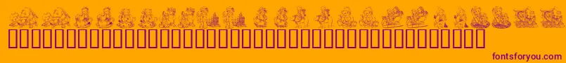 More about KrHolidayTeddiesThree Font KrHolidayTeddiesThree Font – Purple Fonts on Orange Background