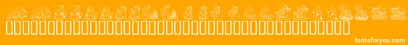 Шрифт KrHolidayTeddiesThree – белые шрифты на оранжевом фоне