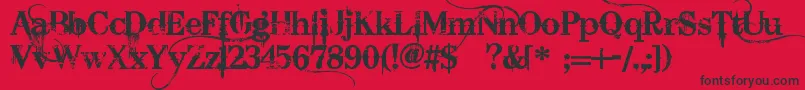 BleedingCowboys Font – Black Fonts on Red Background