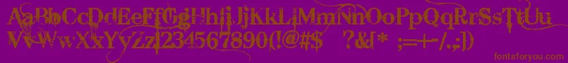 BleedingCowboys Font – Brown Fonts on Purple Background