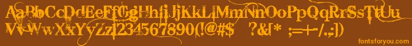 BleedingCowboys Font – Orange Fonts on Brown Background