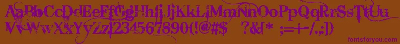 BleedingCowboys Font – Purple Fonts on Brown Background