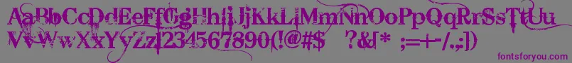 BleedingCowboys Font – Purple Fonts on Gray Background