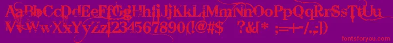 BleedingCowboys Font – Red Fonts on Purple Background