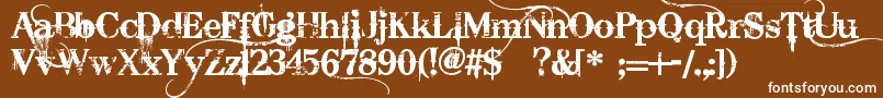 フォントBleedingCowboys – 茶色の背景に白い文字