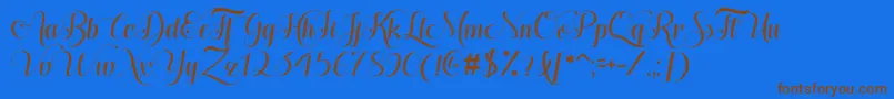 HugsKissesXoxoDemo Font – Brown Fonts on Blue Background