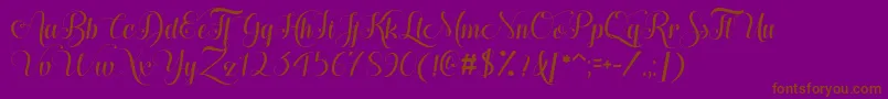 HugsKissesXoxoDemo Font – Brown Fonts on Purple Background