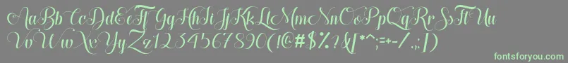 HugsKissesXoxoDemo Font – Green Fonts on Gray Background