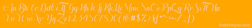HugsKissesXoxoDemo Font – Pink Fonts on Orange Background