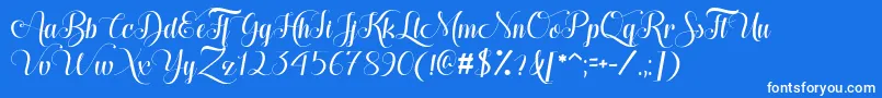 HugsKissesXoxoDemo Font – White Fonts on Blue Background