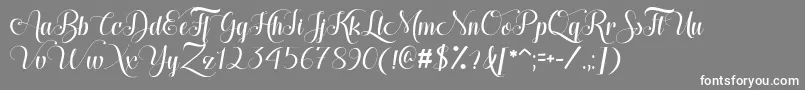 HugsKissesXoxoDemo Font – White Fonts on Gray Background