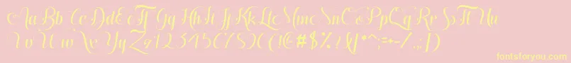 HugsKissesXoxoDemo Font – Yellow Fonts on Pink Background