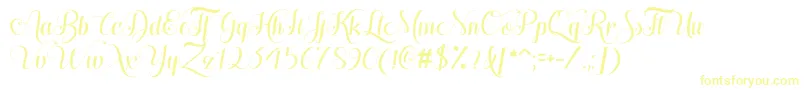 HugsKissesXoxoDemo Font – Yellow Fonts on White Background