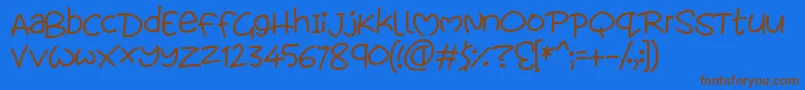Loveables Font – Brown Fonts on Blue Background