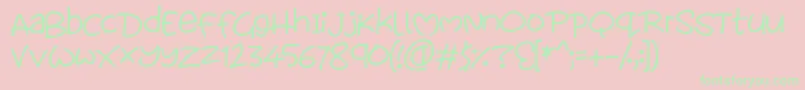 Loveables Font – Green Fonts on Pink Background