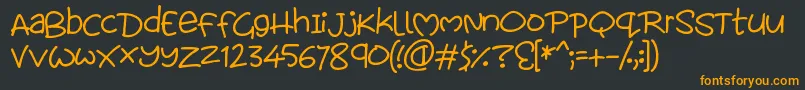 Loveables Font – Orange Fonts on Black Background