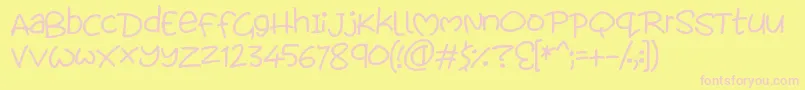 Loveables Font – Pink Fonts on Yellow Background