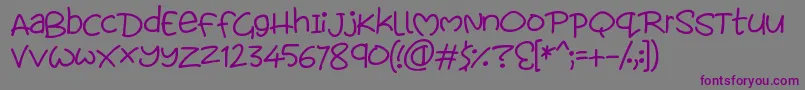 Шрифт Loveables – фиолетовые шрифты на сером фоне