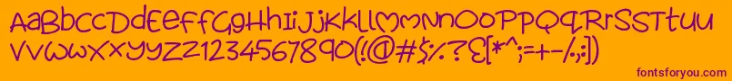 Шрифт Loveables – фиолетовые шрифты на оранжевом фоне