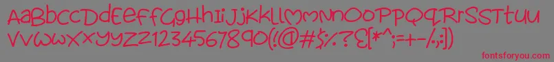 Loveables Font – Red Fonts on Gray Background