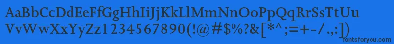 JoannamtstdSemibold Font – Black Fonts on Blue Background