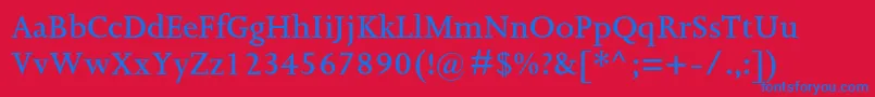 Шрифт JoannamtstdSemibold – синие шрифты на красном фоне