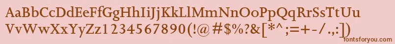 JoannamtstdSemibold-fontti – ruskeat fontit vaaleanpunaisella taustalla