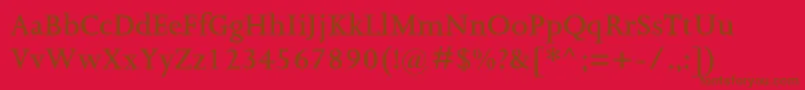 JoannamtstdSemibold-fontti – ruskeat fontit punaisella taustalla