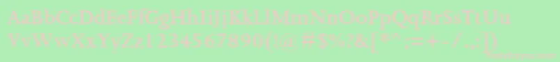 Шрифт JoannamtstdSemibold – розовые шрифты на зелёном фоне