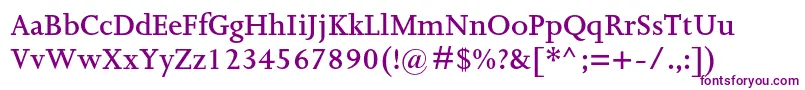 Шрифт JoannamtstdSemibold – фиолетовые шрифты на белом фоне