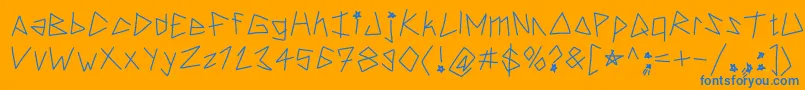 Hardstyle Font – Blue Fonts on Orange Background
